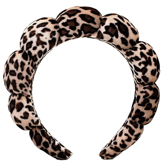 Spa Headbands for Washing Face or Makeup, Sponge Bubble Skincare Headbands, Puffy Terry Cloth Hairband for Women, Skin Care Makeup Headwear Hair Accessories for Girls