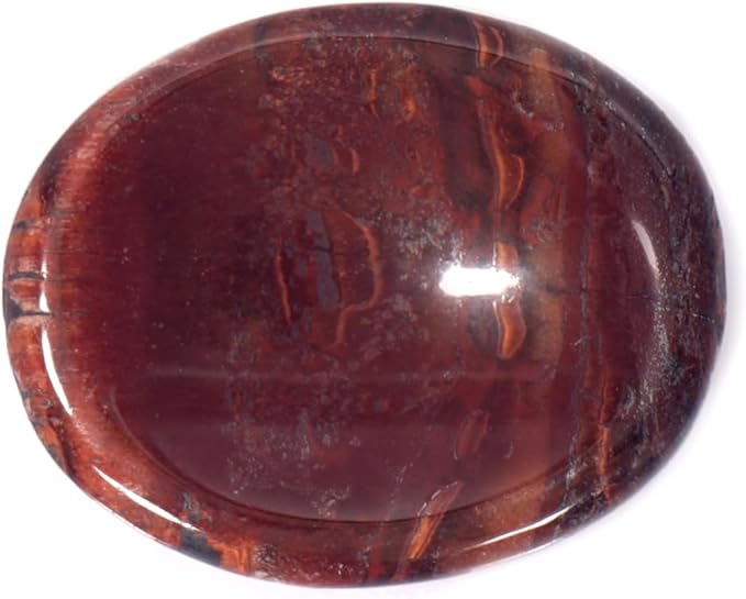 L PEDRA & CRYSTAL Worry Stone A Handheld Comfort to Ease Stress, Enhance Focus, and Promote Inner Peace (Red Tiger Eye Worry Stone)