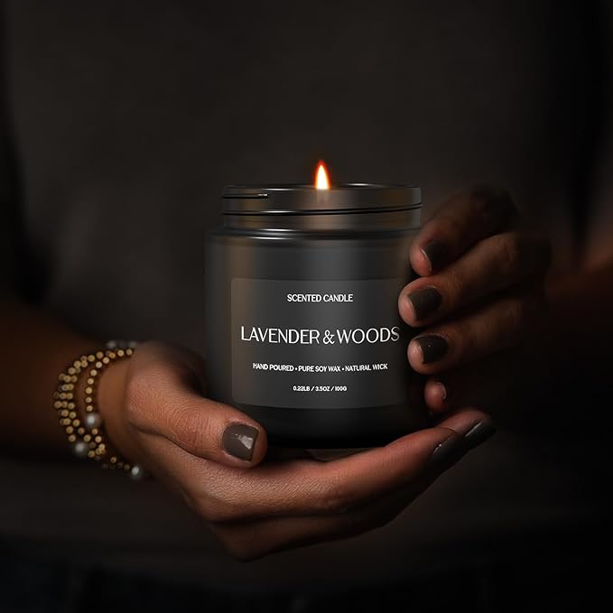 Scented Candles for Men, Soy Candles for Home Scented, Candle Gifts for Men, 2 Pack Aromatherapy Candle Gift Set for Relaxing, Stress Relief & Home Decor