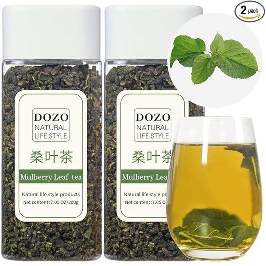DOZO Mulberry Leaves Tea Premium Natural Mulberry Leaf Tea 14.1oz/400g Sun-Dried Mulberry Loose Leaves Sang Ye Healthy Herbal Tea Sugar Free Caffeine Free No Additives 桑叶茶 桑葉茶