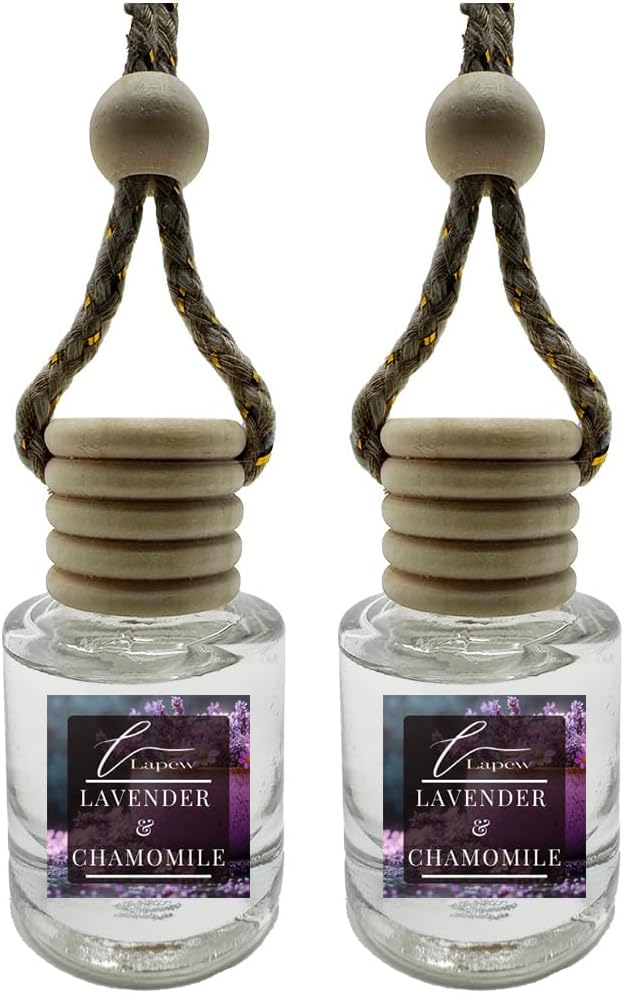 Car Air Freshener Diffuser – 2 Pack Hanging Air Freshener Diffuser (.34 Oz, Lavender & Chamomile)