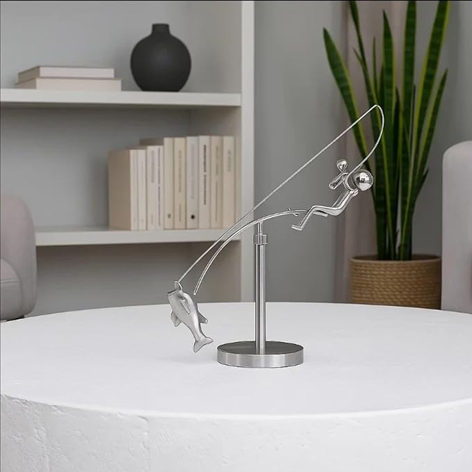 Fisherman Balancing Sculpture - Kinetic Balance Art Decor, The Fisherman Balancing Sculpture Ornament, Creative Balancing Sculpture for Home Office (1PCS)