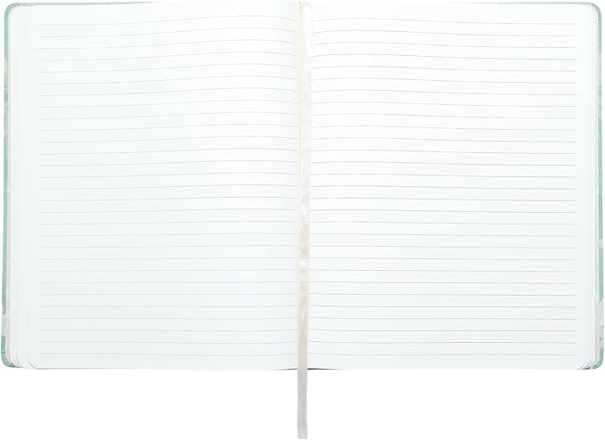 Eccolo Large Lined Journal Notebook, Hardbound Cover, Writing Journal, 256 Ruled Ivory Pages, Ribbon Bookmark, Lay Flat, Desk Size for Work or School, Ferns (8x10 inches)