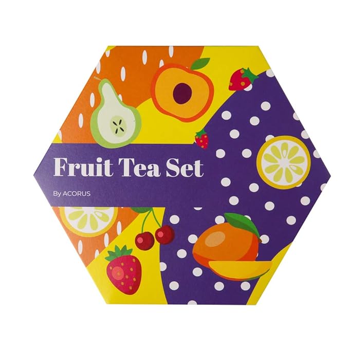 ACORUS Fruit Luxury Tea Set - Assorted Fruit and Herbal Teas Box, Tea Gift Sets, Large Variety Pack, Perfect for Refreshing Iced Drinks, Sampler 6 Flavors, 60 Bags
