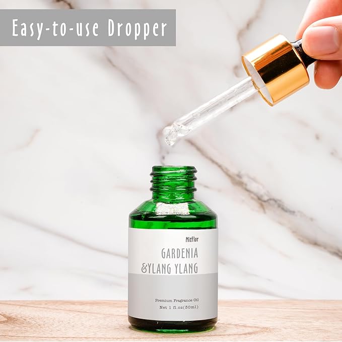 Gardenia &Ylang Ylang Fragrance Oil, MitFlor 30ml Aromatherapy Essential Oil, Premium Fragrance Oil for Soap & Candle Making, Floral Scent for Diffusers for Home