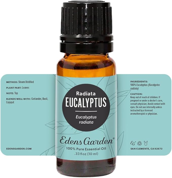 Edens Garden Eucalyptus- Radiata Essential Oil- 100% Pure Premium Grade, Undiluted, Natural, Therapeutic, Aromatherapy, The Best for Diffuser, Laundry, Hair, Humidifiers 10 ml (.33 fl oz)
