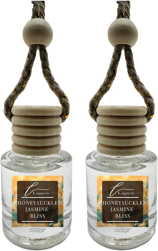 Car Air Freshener Diffuser – 2 Pack Hanging Air Freshener Diffuser (.34 Oz, Honeysuckle Jasmine Bliss)