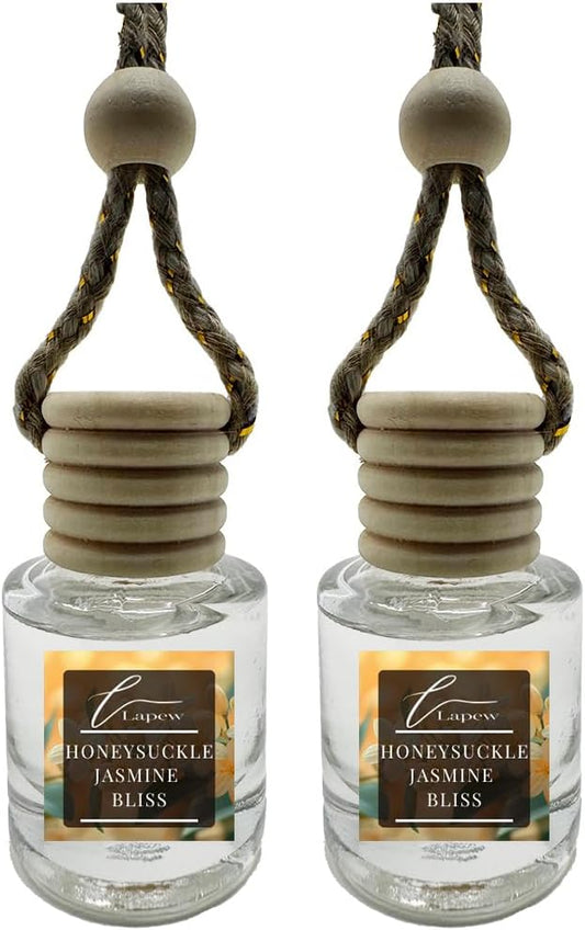 Car Air Freshener Diffuser – 2 Pack Hanging Air Freshener Diffuser (.34 Oz, Honeysuckle Jasmine Bliss)