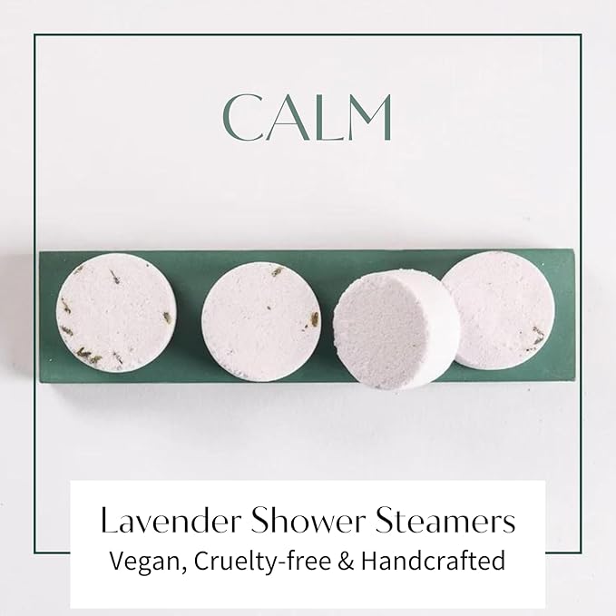 Thulisa Naturals Lavender Shower Steamers Aromatherapy | Organic Shower Bombs with Essential Oils | Self Care Christmas Birthday & Spa Gifts for Women & Men | Stocking Stuffers | 4 Pack