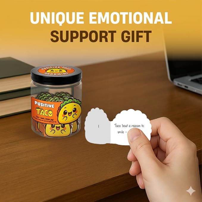 60 Positive Taco Cards Jar, Affirmation Cards for Women, Emotional Support Tacos, Taco Gifts for Women, Taco Themed Gifts, Teen Girl Trendy Stuff