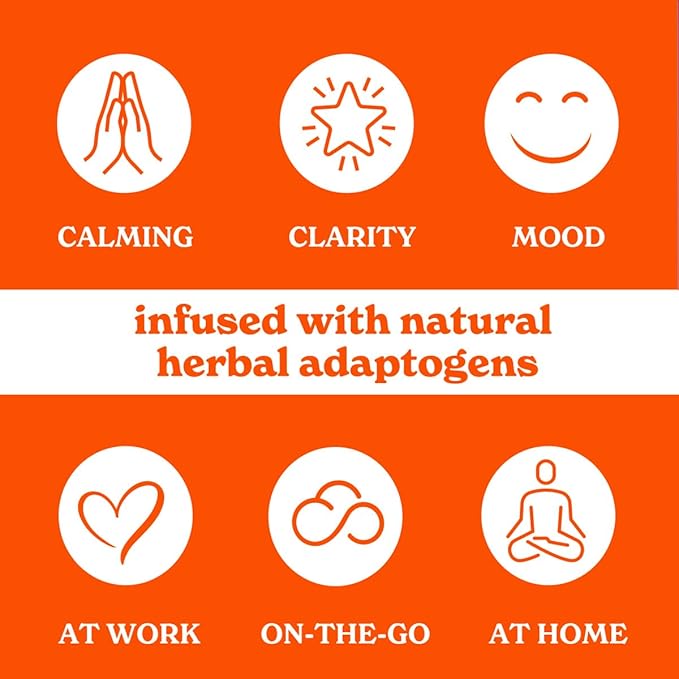 Tranquini Calming Drink With Herbal Adaptogens | Sparkling Water Stress Relief Beverage | Sugar Free, Non Alcoholic, Gluten Free, Vegan - 250ml Ginger Lemongrass (12 cans)