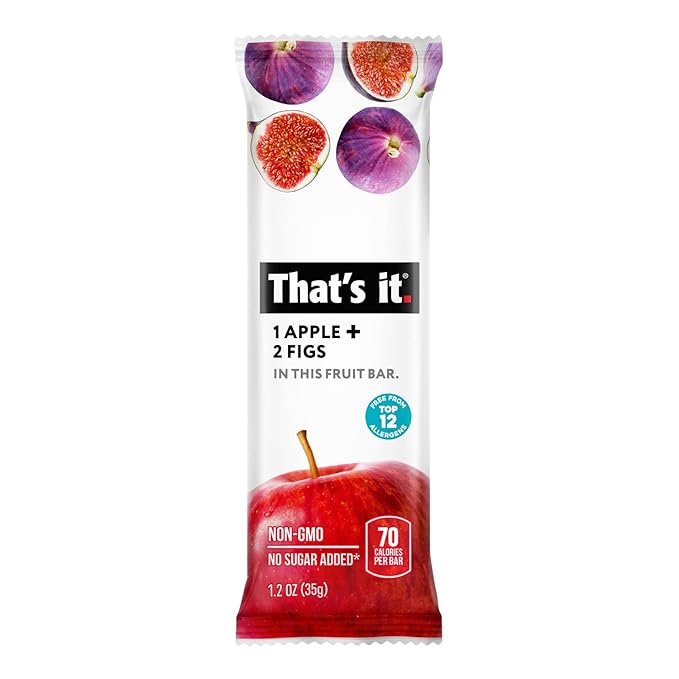 That's it. Apple + Fig Fruit Bars 100% All Natural, No Artificial Ingredients or Preservatives Delicious Healthy Snack for Children & Adults, Vegan, Gluten Free, Paleo, Kosher, Non GMO (12 Pack)