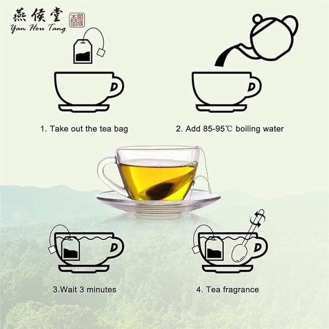 EILIN Jasmine Tea Bags Green Tea Loose Leaf Tea Flower Petal - Floral Aroma Taste Decaffeinated 50 Counts x 3 Grams Triangles