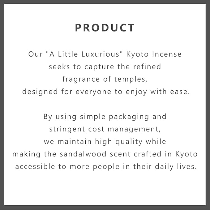 Kyoto Sandalwood Incense Sticks - Japanese Temple Aroma, Ideal for Relaxation & Meditation, Approx. 60 Sticks (0.044 Pounds) - Premium Quality Incense for Spiritual & Home Use incienso Nagomikobo