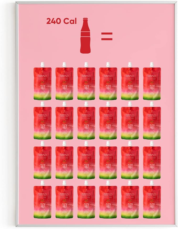 EVERYDAZE Essential C’s Konjac Jelly | Watermelon | Vegan Collagen Peptides and Vitamin C | Gluten Free, Sugar Free, Low Calorie | Healthy Drinkable Fruit Snack | 10 Pack Box Food Drink Pouch