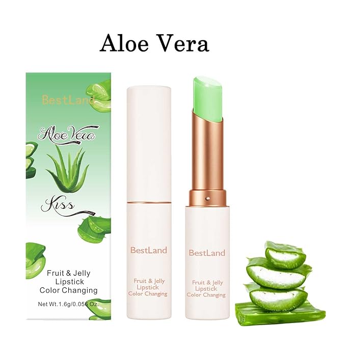 3 Pcs/Set Strawberry, Peach & Aloe Jelly Lipstick Set, Color Changing Lip And Cheek Stain | PH-Activated Temperature Reactive Moisturizing Lipstick for Dry & Mature Lips, Hydrating Long-Lasting Lip