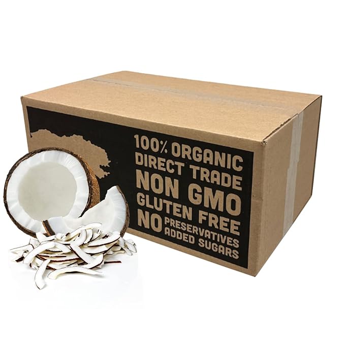 Mavuno Harvest Coconut Chips Dried Fruit Snack | Unsweetened Organic Dried Coconut Strips | Gluten Free Snack | Healthy Snacks for Kids and Adults | Vegan, Non GMO, Direct Trade | Bulk 10 Pounds