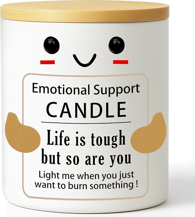Funny Inspirational Emotional Support Candle Christmas, Positive Affirmation, Stress Relief Gift for Women, Men, Coworker, Friend Motivational Self-Care Cheer Up,New Job,Birthday, Xmas Candles