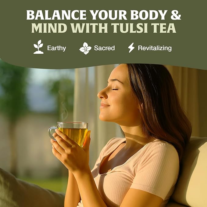HANDPICK Original Tulsi Tea (100 count) Holy Basil Calming and Stress Relief Tea, Immune Support | Non-GMO, Caffeine-Free Herbal Tea | Ecofriendly Round Tea Bags