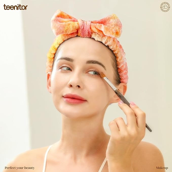 Teenitor Spa Headbands - 9Pcs Face Washing, Skincare and Self Care Puffy and Cute Headbands for Makeup, Girls and Women