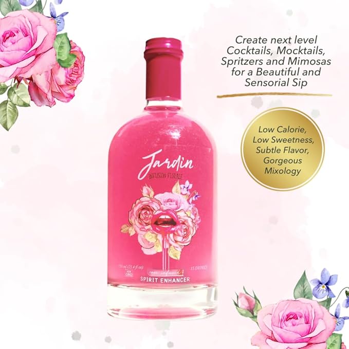 Jardin Rose 3 Pack Mixer for Cocktails and Mocktails - Premium Mixer - Sugar Free - Non Alcoholic, Non GMO, Gluten Free, Keto (25.4 oz)