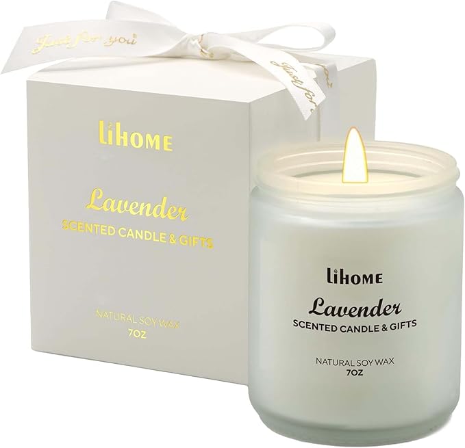 Candles Gifts for Women, Natural Soy Wax Candle for Home Scented Perfect for Christmas, Birthday, Mother's Day, Lavender Scented Candles