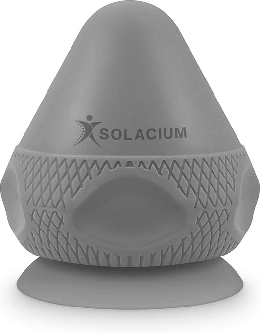 Solacium Mountable Massage Therapy Tool - Multi-Surface Suction Cup Wall Massage Tool for Sore Muscles, Myofascial Release, Stress Relief, Trigger Point and Deep Tissue Massage (Gray)