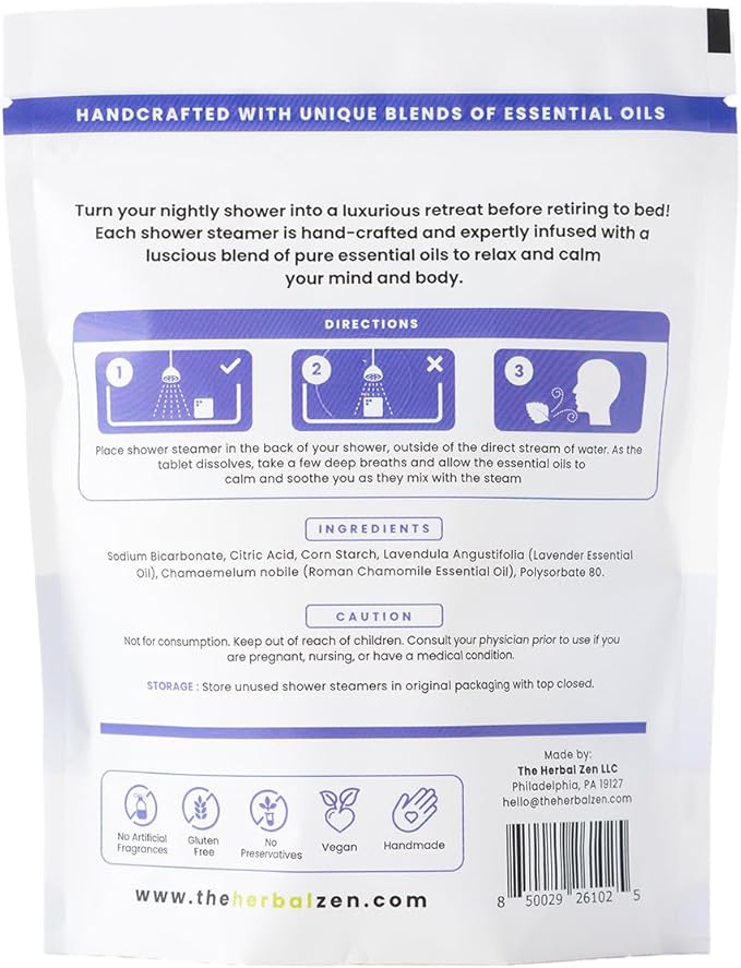 Lavender Shower Steamers Aromatherapy with Essential Oils, Made in The USA Shower Bombs, Shower Bomb Aromatherapy, Relaxing Gifts for Women, Spa Day Gifts, Birthday Gifts for Women and Men