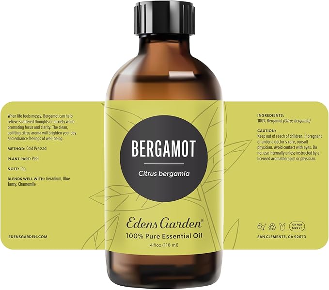 Edens Garden Bergamot Essential Oil- 100% Pure Premium Grade, Undiluted, Natural, Therapeutic, Aromatherapy, The Best for Diffuser, Candle, Laundry, Kid Safe 118 ml (4 fl oz)