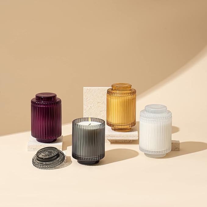 LA JOLIE MUSE Sandalwood & Patchouli Scented Candle, Candles for Home Scented, Luxury Glass Jar Candles for Gift and Home Decor, 80 Hours Long Burning, 12.3oz