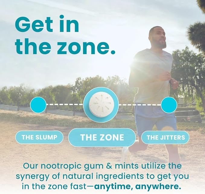 NeuroGum Energy & Focus Mints (90 Count Bag, Peppermint) | 40mg Natural Caffeine + L-Theanine + Vitamin B12 & B6 | Sugar Free Nootropic Cognitive Brain Performance Supplement