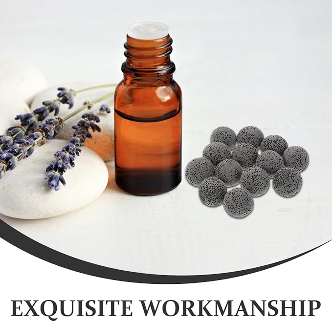 Baluue 20pcs Natural Volcanic Rock Essential Oil Diffuser Stones, 0.62 Inch Grey Aromatherapy Essential Oil Diffuser Stones for Home, Office