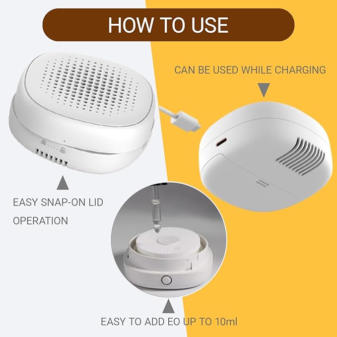 Travel Sized Portable Mini Diffuser for Essential Oils Multifunction Waterless Mini Car Aromatherapy Diffuser