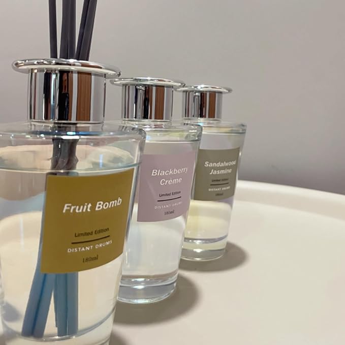 Black Berry Reed Diffusers for Home with Decorative Bottle Diffuser Sticks, Strong Long Lasting Diffuser Oil 180ml, Bathroom Shelf Decor