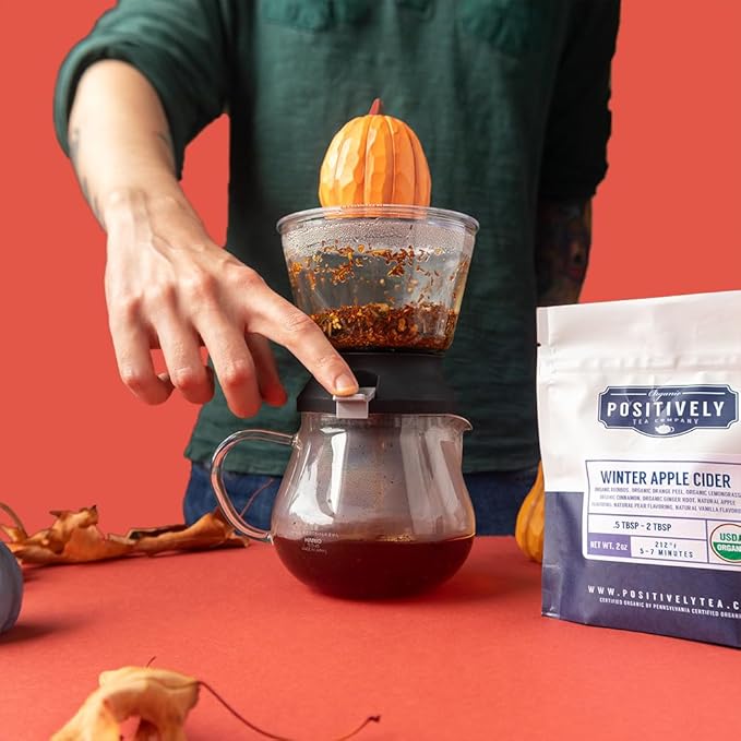 Organic Positively Tea Company, Winter Apple Cider Rooibos Tea, Loose Leaf, 16 Ounce