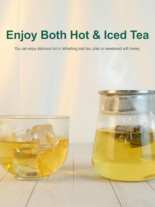 TeeLux Green Tea Bags, Natural Pure Green Tea, Super Antioxidant, Caffeinated, 100 Count Tea Bags to Support Overall Health