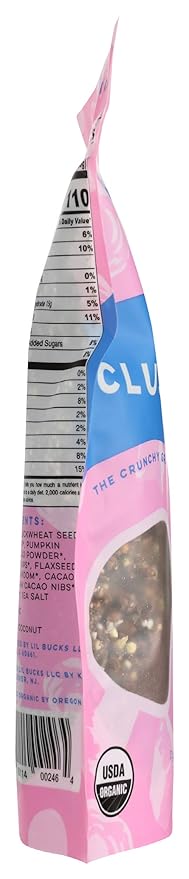 Clusterbucks Superfood Clusters – Grain-Free, Keto-Friendly Granola with Regeneratively Grown Sprouted Buckwheat– Gluten-Free, Low-Carb, Organic Healthy Snack (6 Ounce (Pack of 1), Chocolate Sea Salt)