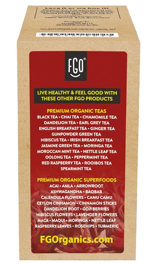 Organic Hibiscus Herbal Tea K-Cup Pods, 24 Pods by FGO - Compatible with Keurig - Naturally Caffeine-Free Tea, Premium Green Tea is USDA Organic, Non-GMO, & Recyclable