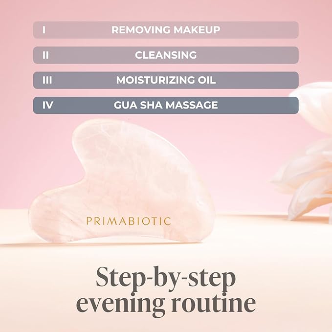 PRIMABIOTIC Gua Sha Stone ā Facial Massage Tool for Wrinkles ā Rose Quartz Guasha ā Skin Care ā Beauty Products ā Massage Tool for Skin Care ā Anti-Aging