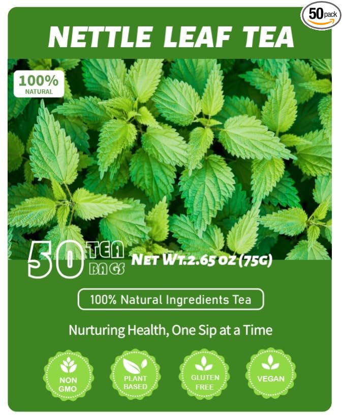 Hibiscus Tea Bags-Premium Hibiscus Flower Tea Bags (50 Count (Pack of 1), Nettle Leaf)