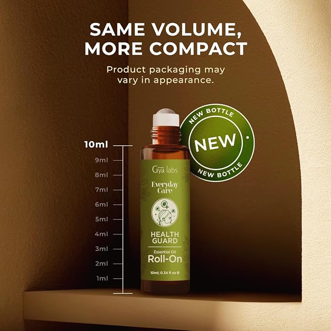 Gya Labs Health Guard Essential Oil Roll On - 0.34 Fl Oz - Travel Size Roller for Camping, Skin, Aromatherapy Relief, Convenience