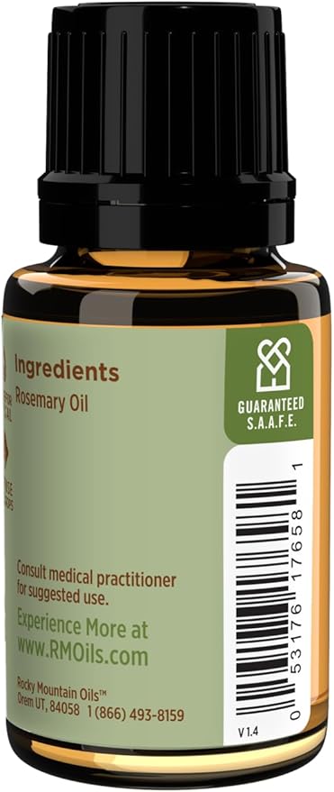Rocky Mountain Oils Rosemary Essential Oil - Natural Aromatherapy Essential Oils for Diffusers, Topical, and Home - 15ml