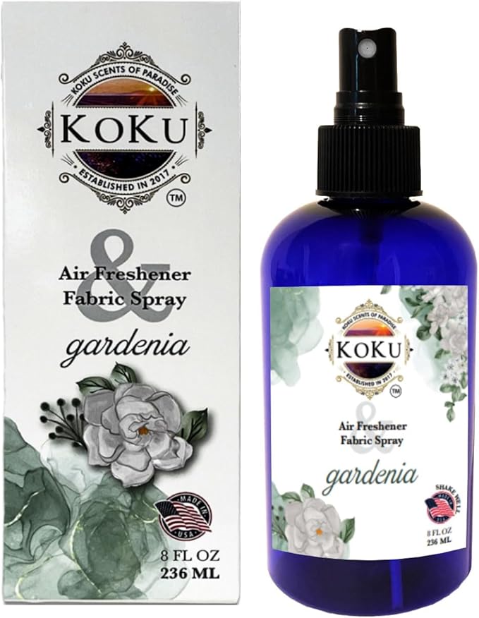 Gardenia Air Freshener - Room Spray - Odor Eliminator - Deodorizer - Car Air Freshener - Home Spray - Linen Spray - Fabric Refresher - Non-Toxic - Alcohol Free – 8 Oz