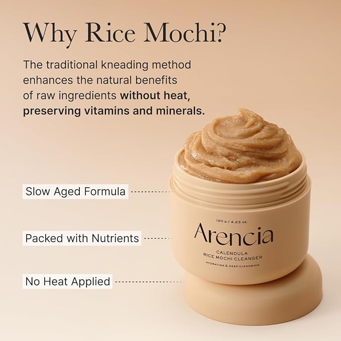 ARENCIA Calendula Rice Mochi Fresh Cleanser - Moisturizing, Brightening & Deep-Cleansing (4.23oz)