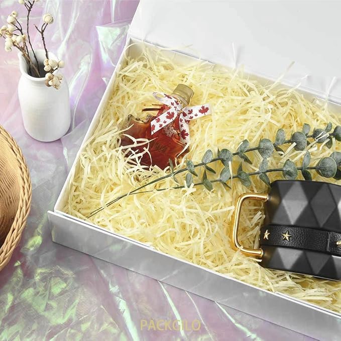 1Pcs 13x9x4 Inches White Gift Boxes with Lids for Presents Magnetic gift box large Gift Box for Bridesmaid Proposal,Groomsman (Glossy White)