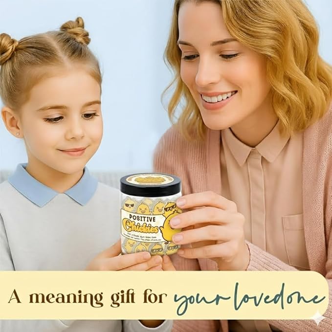 60 Positive Chick Cards Jar, Affirmation Cards for Women, Teens, Emotional Support Chickies, Chicken Gift, Chicken Gifts for Women, Funny Chicken Gift, Chicken Stuff, Chicken Lady Gifts