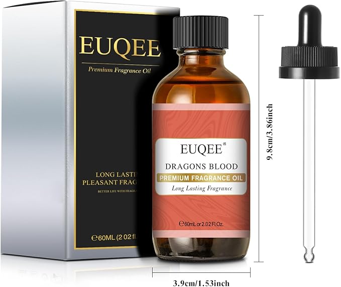 EUQEE Dragons Blood Fragrance Oils, 60ml Scent Essential Oils with Glass Dropper for Diffusers, Soap Making, DIY Bath Bombs - 2.02Fl oz