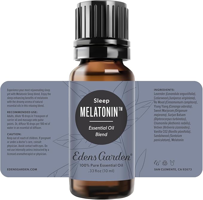 Edens Garden Melatonin Sleep Essential Oil Blend- 100% Pure Premium Grade, Undiluted, Natural, Therapeutic, Aromatherapy, The Best for Diffusing, Skin, Face, Humidifiers 10 ml (.33 fl oz)