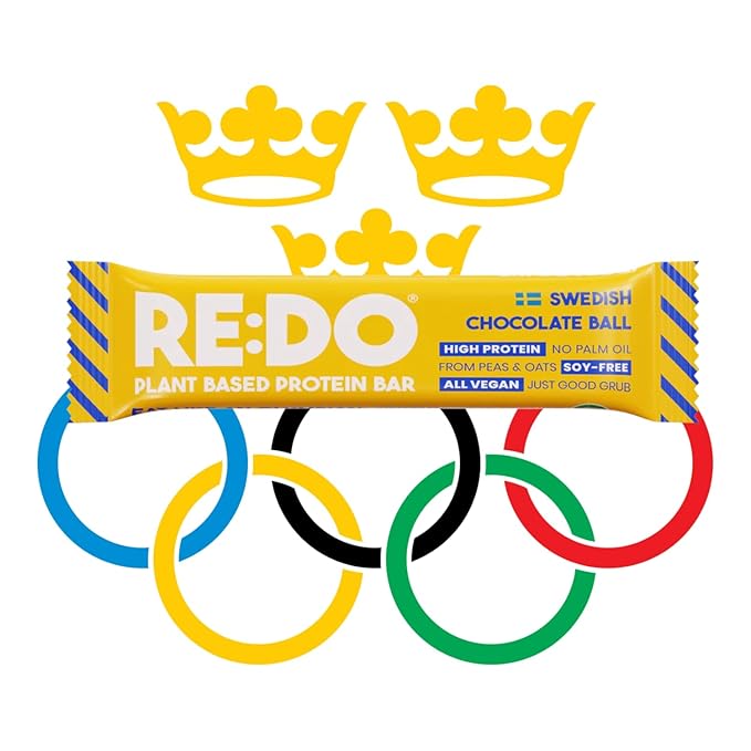 Re:Do Plant-Based Swedish Chocolate Ball Protein Bars (9 Bars) 12g Vegan Protein, Dairy & Nut Free, No Palm Oil