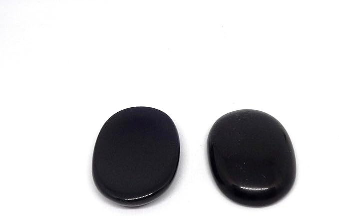 L PEDRA & CRYSTAL Worry Stone A Handheld Comfort to Ease Stress, Enhance Focus, and Promote Inner Peace (Black Jasper Worry Stone).